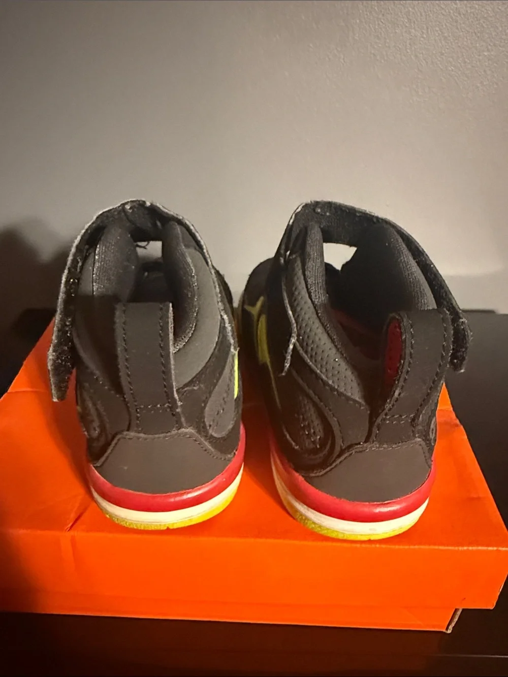 Jordan Kids Black, Yellow & Red Velcro Sneakers